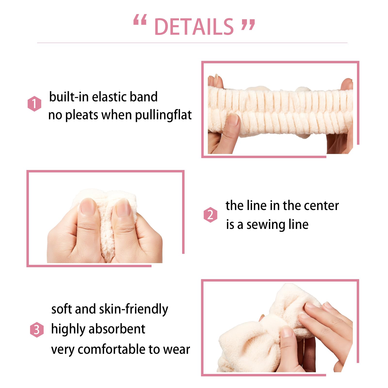 7-Piece Spa Headband & Wristband Set for Women - Soft Facial Headband, Skincare Accessories, Perfect Gift for Girls & College Students - Ideal for Home Spa, Skincare Routine & Relaxation (Khaki)
