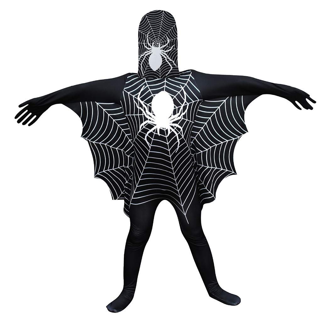 Spider Man Costume for Kids - Boys & Girls Halloween Cosplay Jumpsuit with Hat - Perfect for Halloween Parties, Dress-Up & Superhero Play