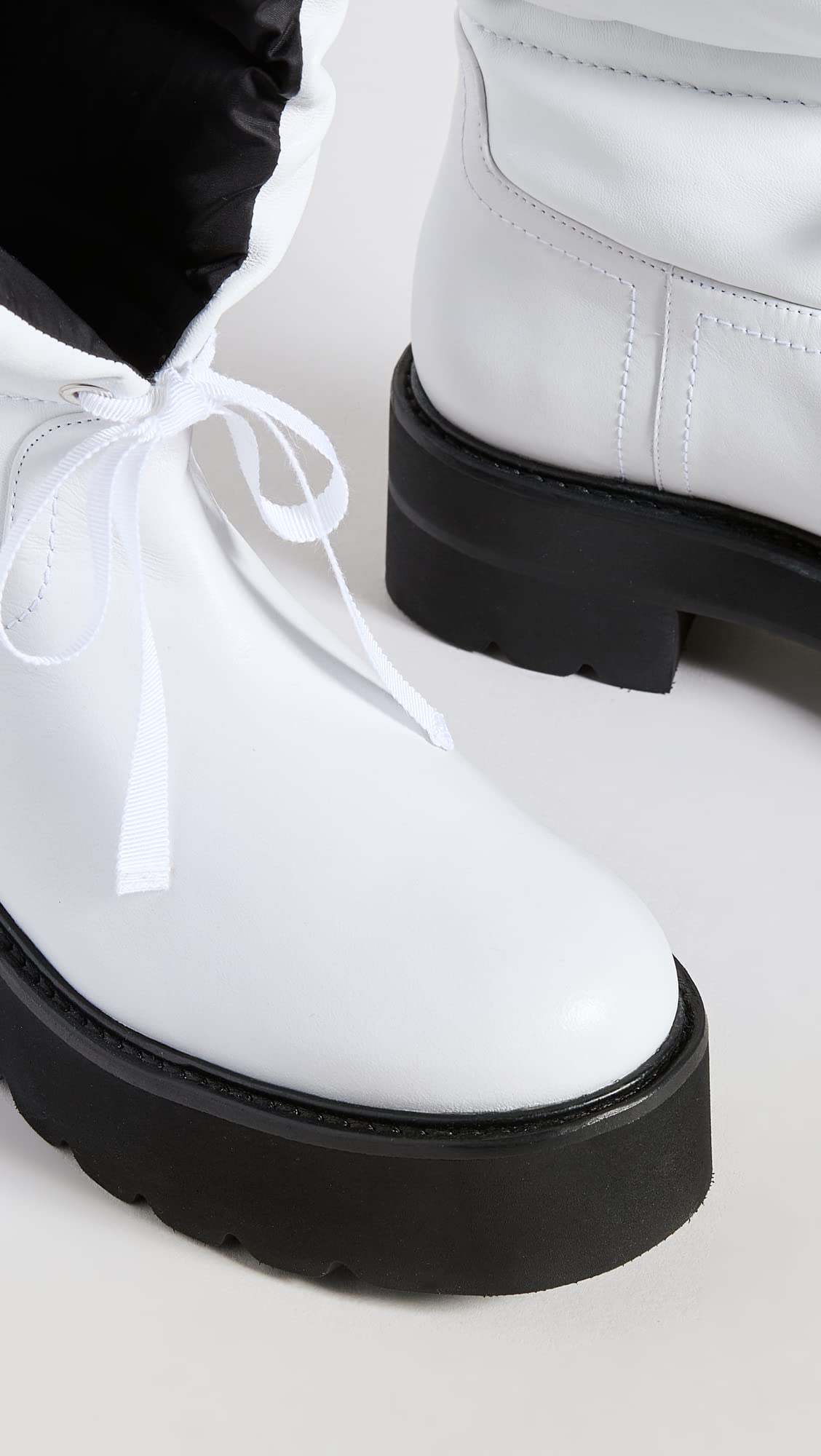 Stuart Weitzman Women's Tyler Ultralift Booties - White/Black - Size 6.5 Medium (US) | Comfortable Ankle Boots for Work, Casual Outfits & Fall/Winter Fashion