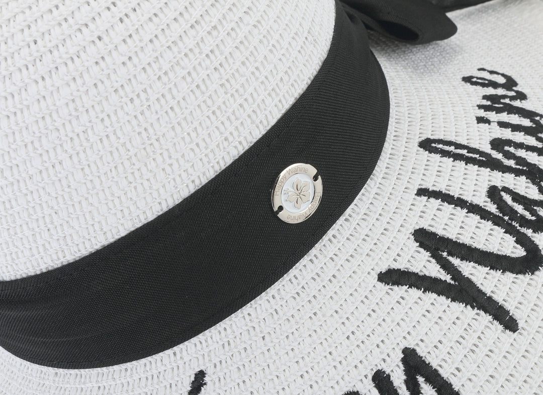 Gardenia Happy Wahine White Hat - Stylish Floral Summer Hat for Women | Perfect for Beach, Vacation, and Outdoor Activities