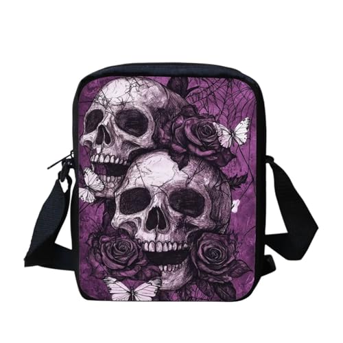 Purple Rose Skull Floral