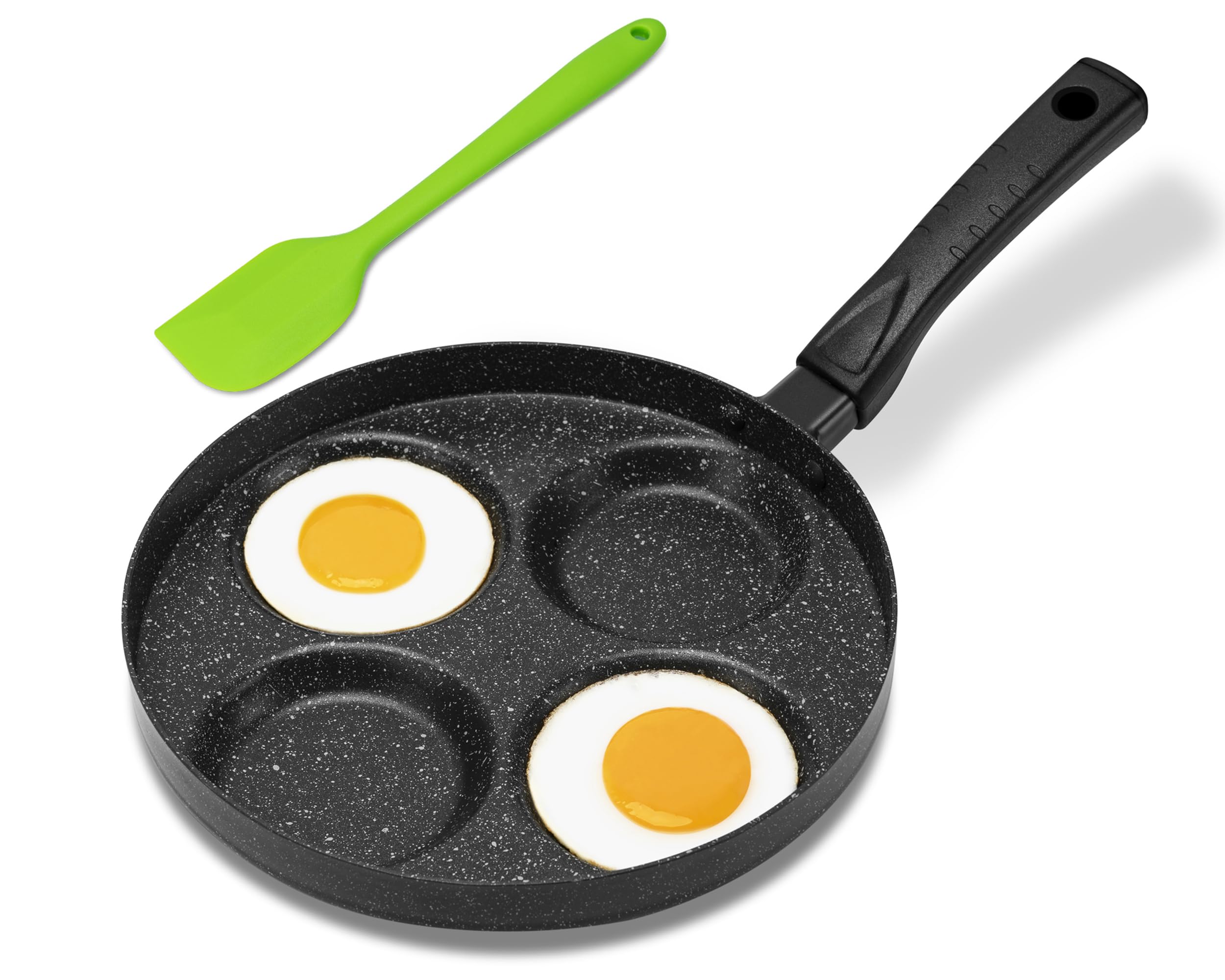 MyLifeUNIT Aluminum 4-Cup Egg Frying Pan - Non Stick Egg Cooker Pan for Perfect Sunny Side Up & Omelets - Ideal for Breakfast, Camping & Small Kitchens
