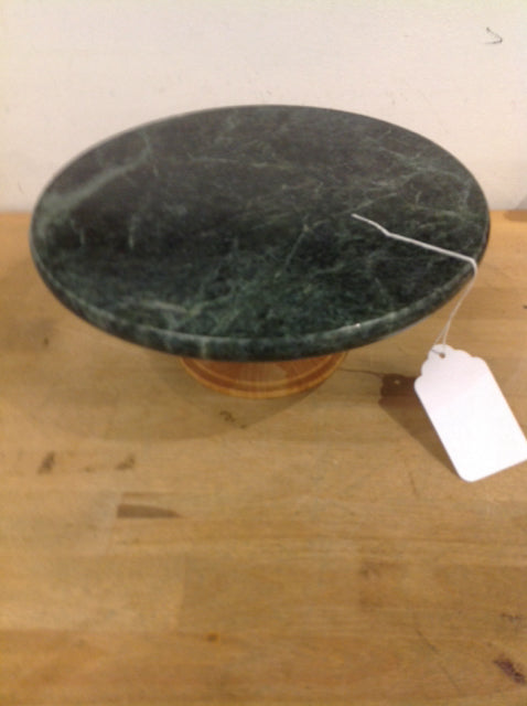 11-Inch Green Marble Pedestal Stand - Elegant Home Decor for Statues, Plants & Display - Perfect for Living Room, Entryway or Garden Decor