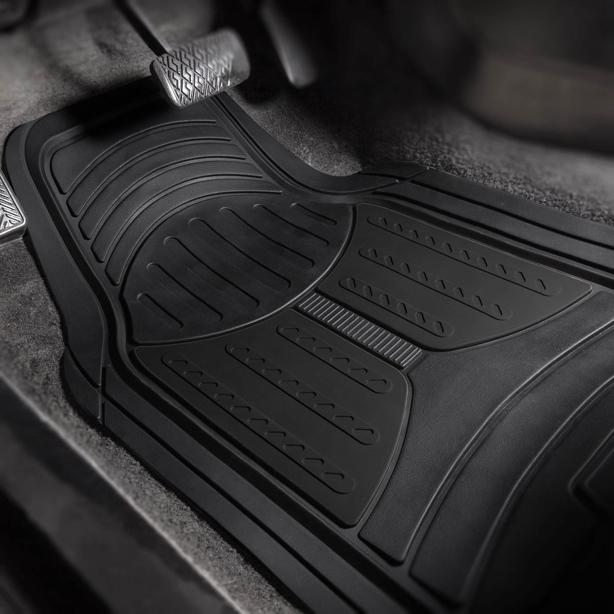 TLH Neoprene Black Seat Covers Full Set - Airbag Compatible Universal Fit Car Seat Covers with Trimmable Monster Eye Floor Mats | Waterproof Auto Seat Protectors for Cars, Trucks & SUVs | Perfect for Road Trips, Daily Commutes & Off-Road Adventures