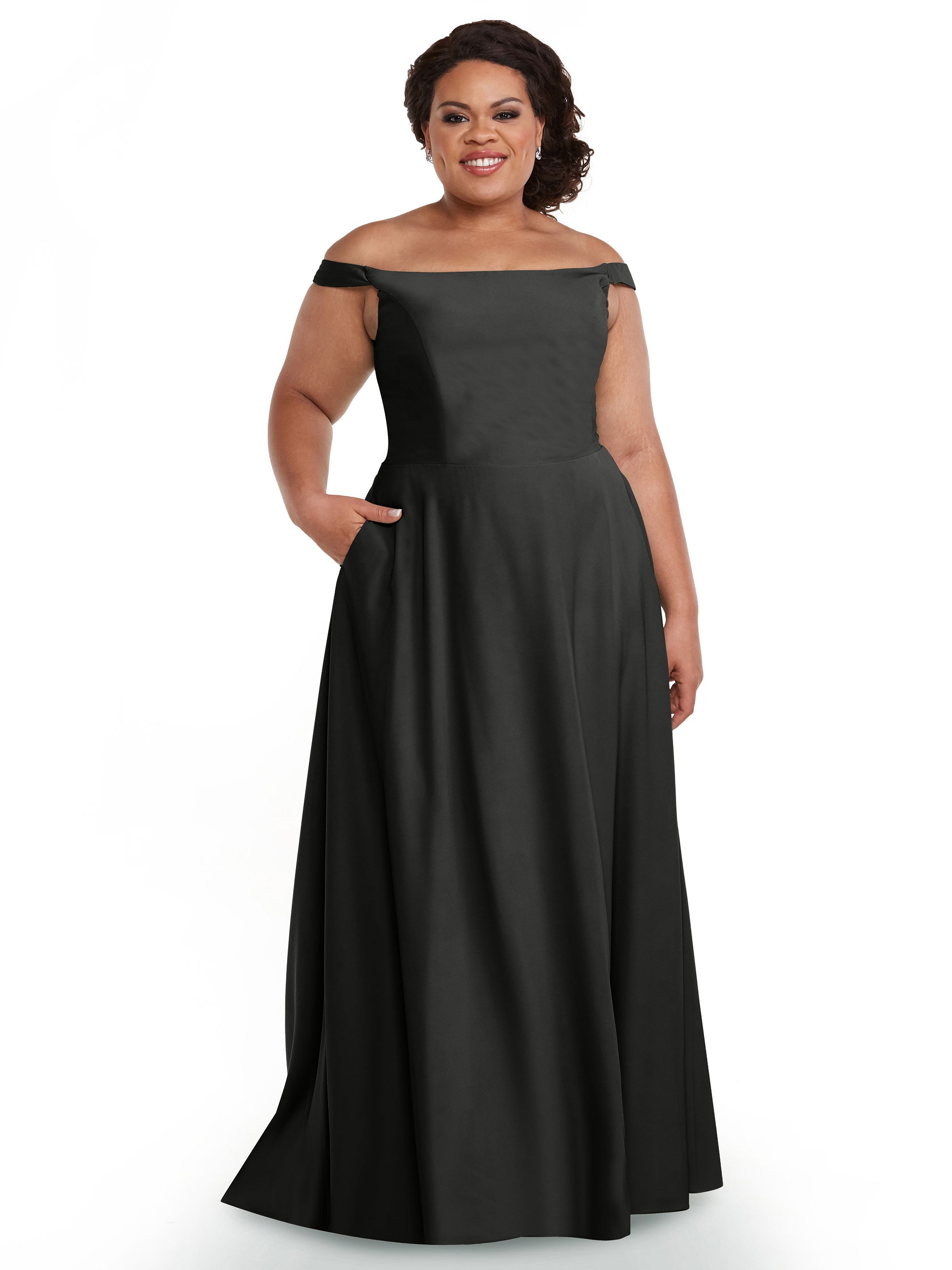 Elegant Off-the-Shoulder Stretch Chiffon A-Line Bridesmaid Dress - Perfect for Weddings, Parties & Formal Events (Style 83005)