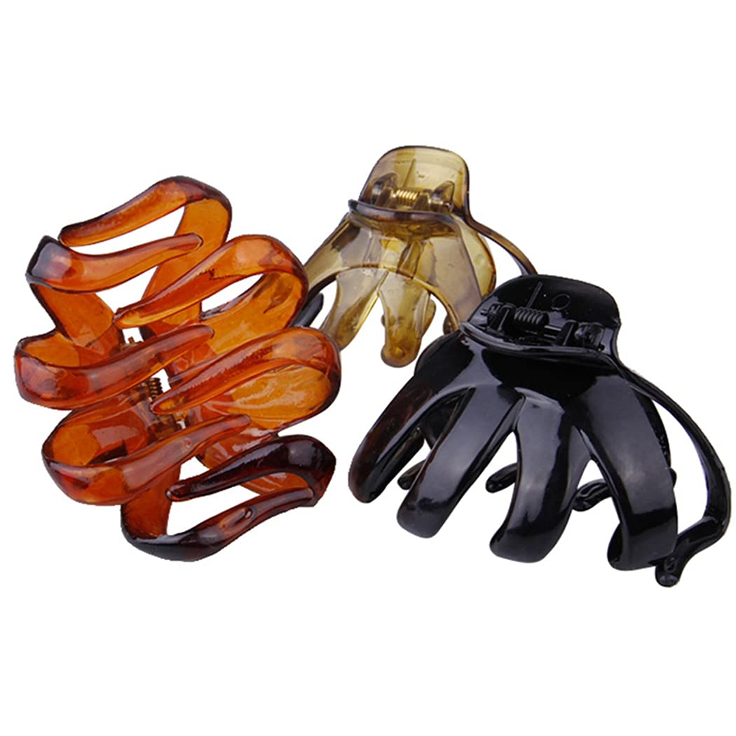 Licogel Octopus Hair Clips - 3PCS Set for Girls, Ladies & Adults | Fashionable Large Decorative Hair Claw Clips for Women | Perfect for Spring, Summer, Beach & Everyday Styling