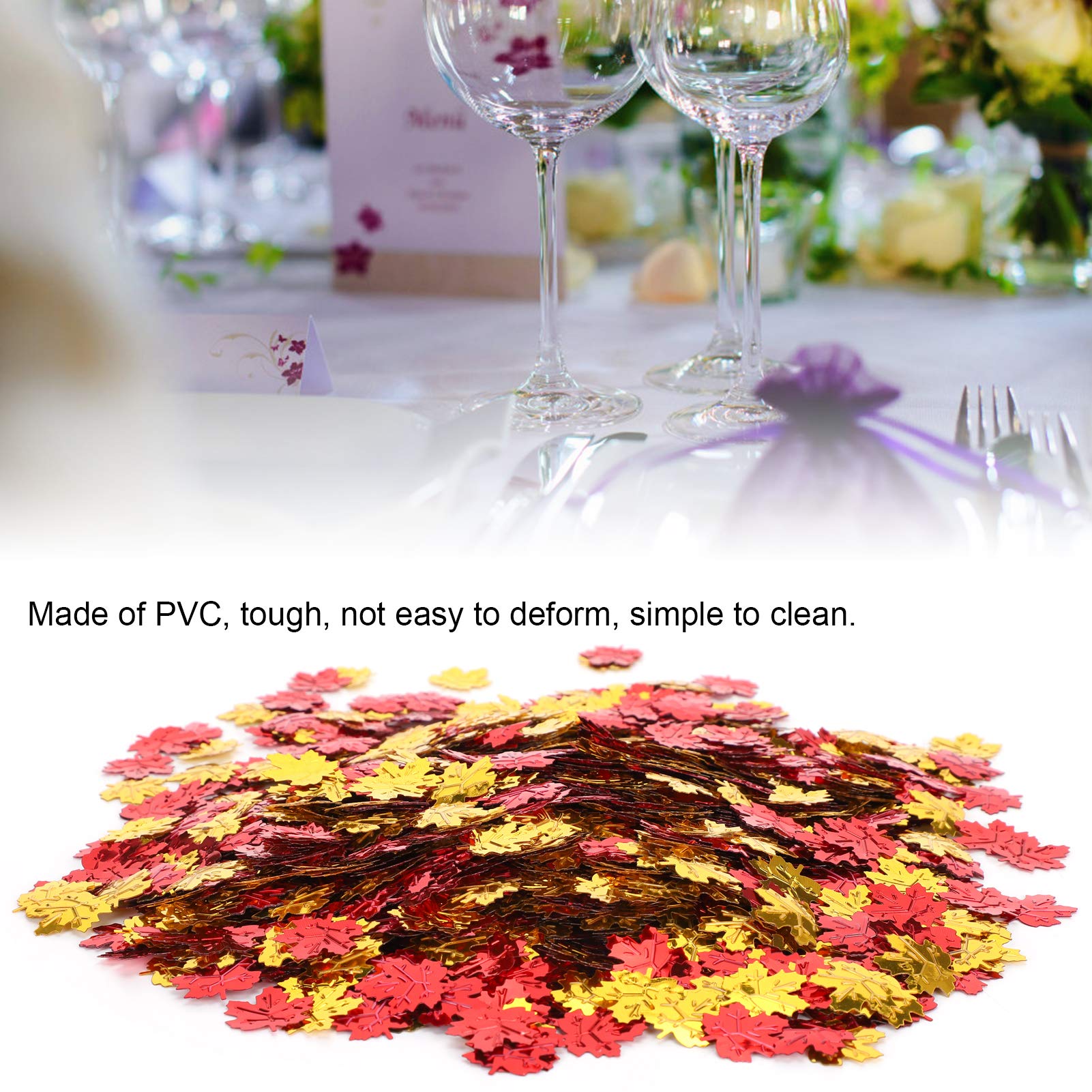 100g 0.8in Maple Leaf Confetti - Autumn Party Glitter Sequin Table Decorations for Thanksgiving, Wedding, Baby Shower - Perfect for Fall Celebrations, Table Scatters, and Seasonal Home Decor