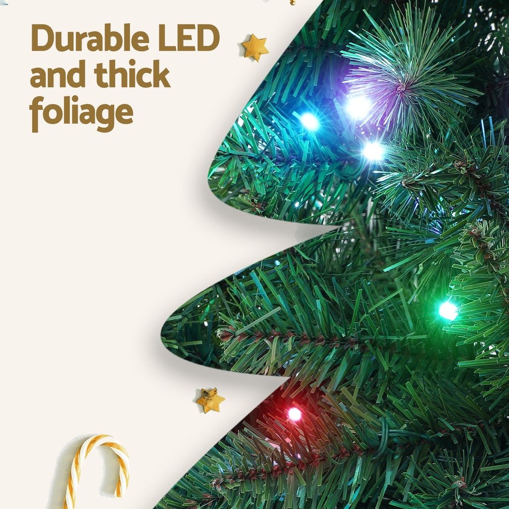 1.8m Christmas Tree with RGB Remote Control LED Lights - 890 Tips for Holiday Party Decorations | Perfect for Indoor & Outdoor Christmas Decor, Home, Office, and Festive Celebrations