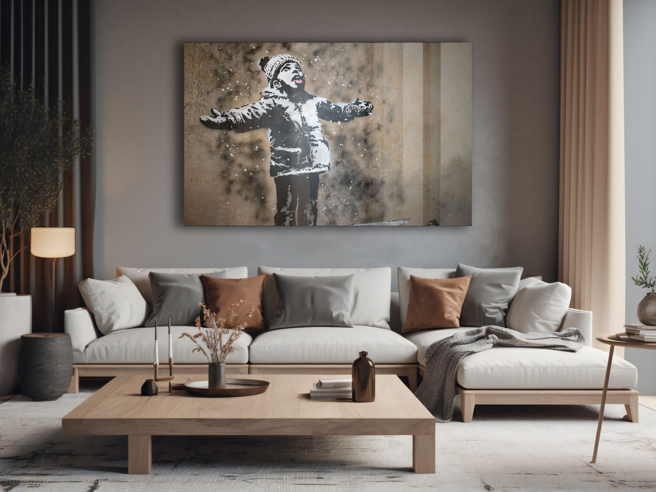 Banksy Season's Greetings Art Print - Street Art Wall Decor for Home & Office - Perfect for Christmas Gifts & Urban Art Lovers