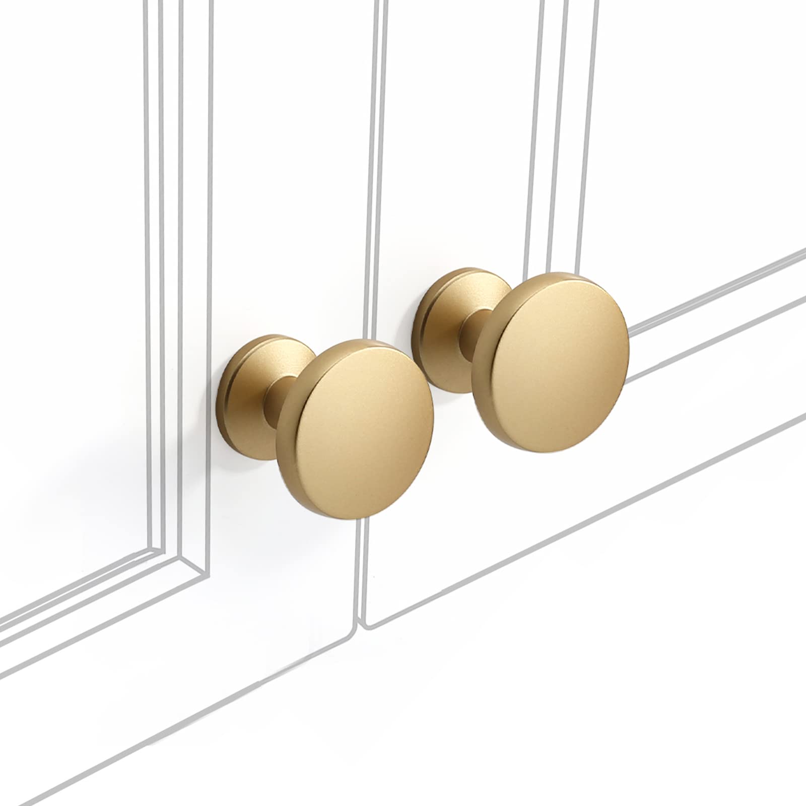 10 Pack Gold Round Cabinet Knobs - Elegant Dresser Drawer Pulls for Kitchen & Bathroom Hardware | Perfect for Home Renovation, Furniture Upgrade & DIY Projects