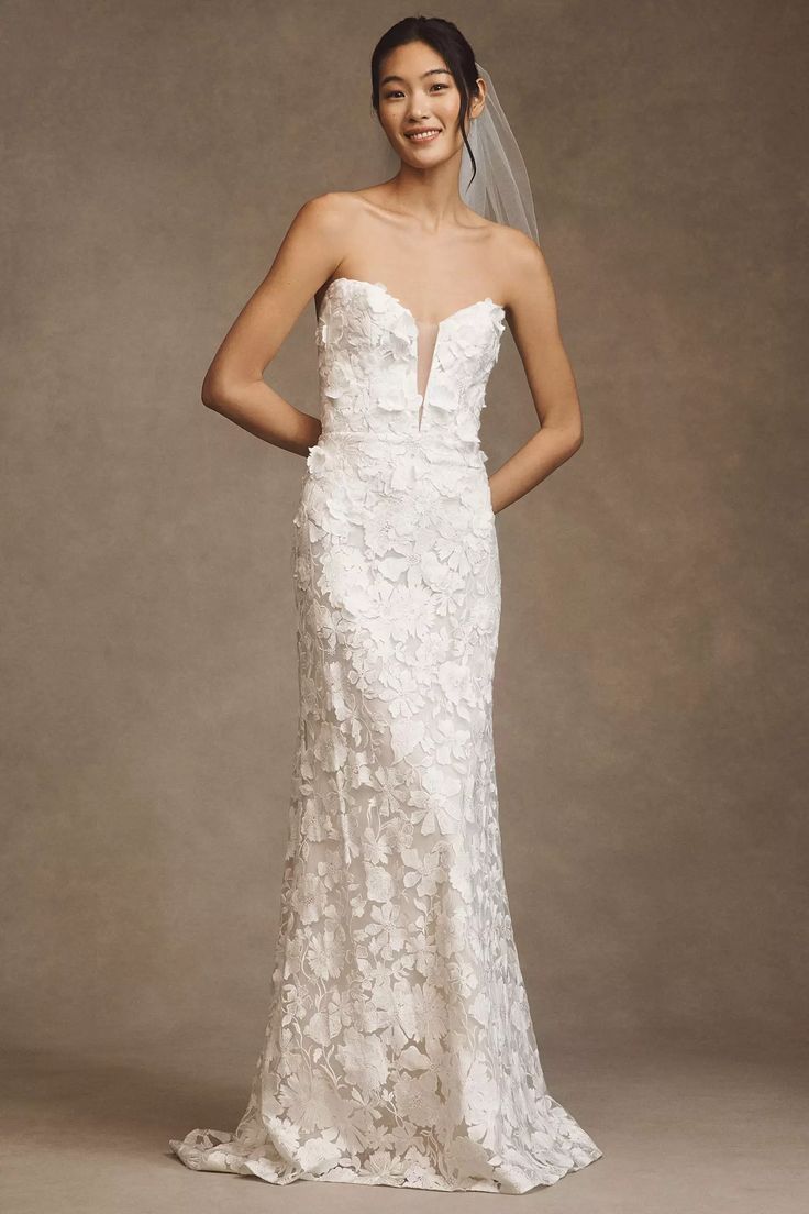 Jenny Yoo Josephine Wedding Gown - Elegant A-Line Bridal Dress with Lace Appliques for Bride, Perfect for Beach, Garden & Church Ceremonies