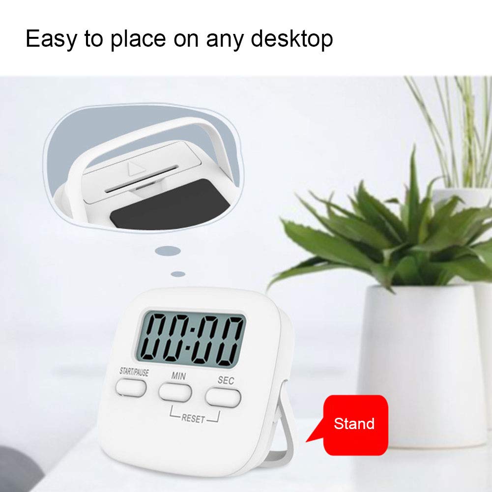 INRIGOROUS Digital Kitchen Timer with Magnetic Back, Loud Alarm & Big Display - Countdown Stopwatch for Cooking, Baking, Shower, Classroom, Kids & Teachers (White) - Perfect for Meal Prep, Gym Workouts & Time Management