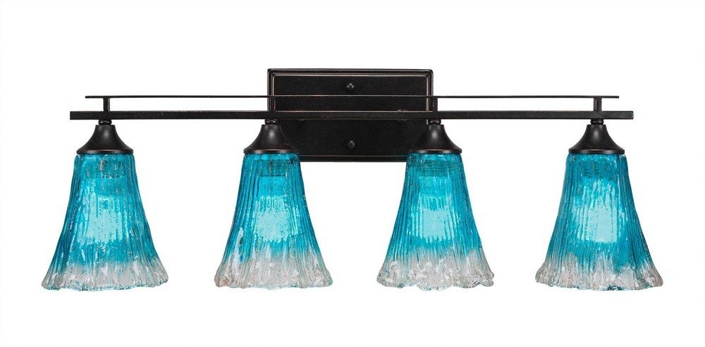 Uptowne 4-Light Bathroom Vanity Light Fixture - Dark Granite Finish (134-DG-725) | Modern Bathroom Lighting for Vanity, Mirror, and Sink Area