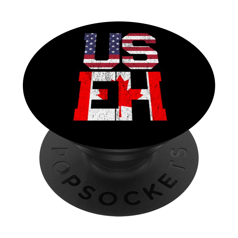 American & Canada Flag PopSockets Swappable PopGrip - Phone Grip & Stand for iPhone, Samsung, Smartphones - Perfect for Travel, School, Work