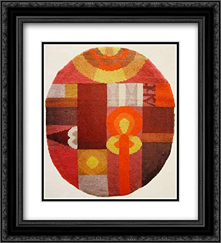 Sophie Taeuber Arp Abstract Motif Art Print - 20x22 Inch Black Ornate Frame with Double Matting, Museum Quality Wall Decor for Living Room, Bedroom & Office