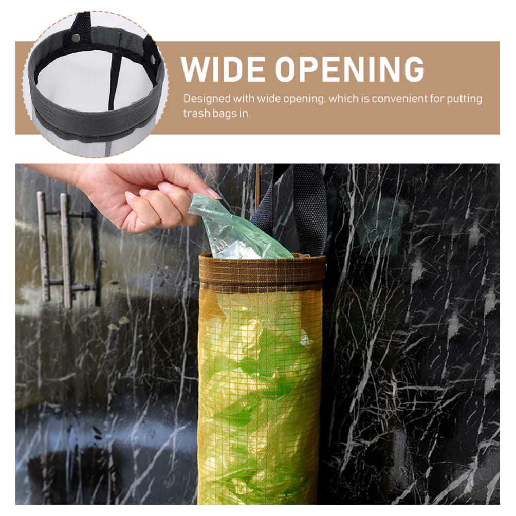 3-Pack Plastic Bag Holder for Kitchen, Shopping & Freezer - Durable Mesh Storage Organizer with Hooks for Pantry, Cabinet & Trash Bin - Space-Saving Household Bag Dispenser (Cabilock Brand)