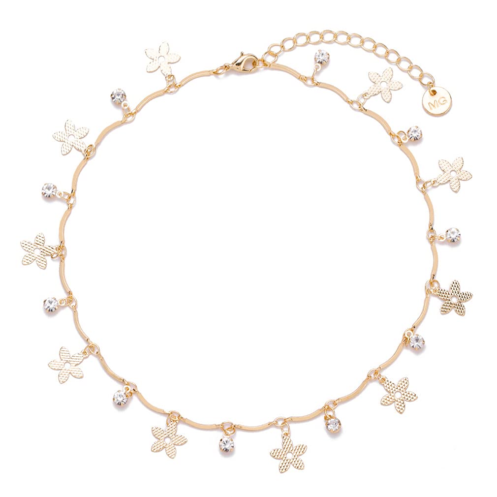 YAZILIND Floral Pendant Clavicle Necklace for Women - Elegant Flower Shape Chain Jewelry for Daily Wear, Date Night & Special Occasions