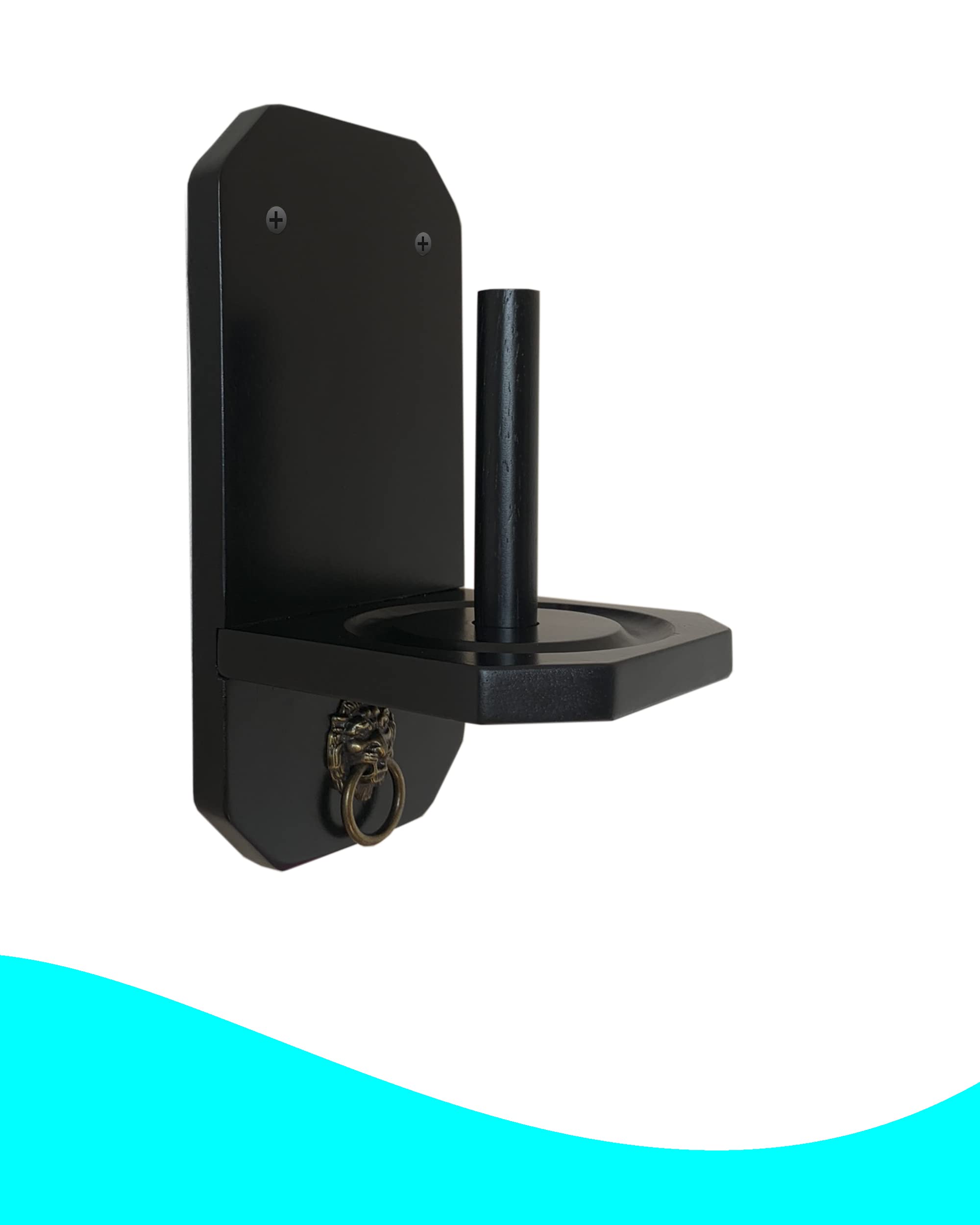 Wall Mounted Cone Chalk Holder for Pool Table - Solid Wood Hand Chalk Holder in Classic Oak, Mahogany & Black Finish | Perfect for Billiards, Game Rooms & Bars (Chalk Not Included)