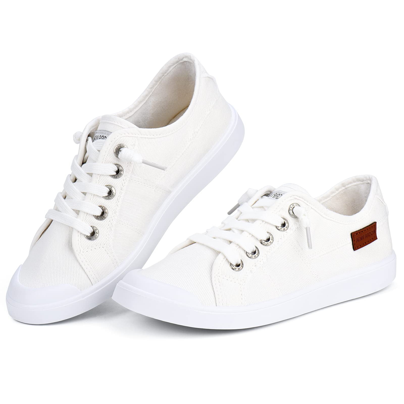 JENN ARDOR Women's Comfortable Elastic Slip-On Sneakers - Stylish Lightweight Canvas Walking Shoes for Casual Wear | Perfect for Daily Errands, Travel & Outdoor Activities