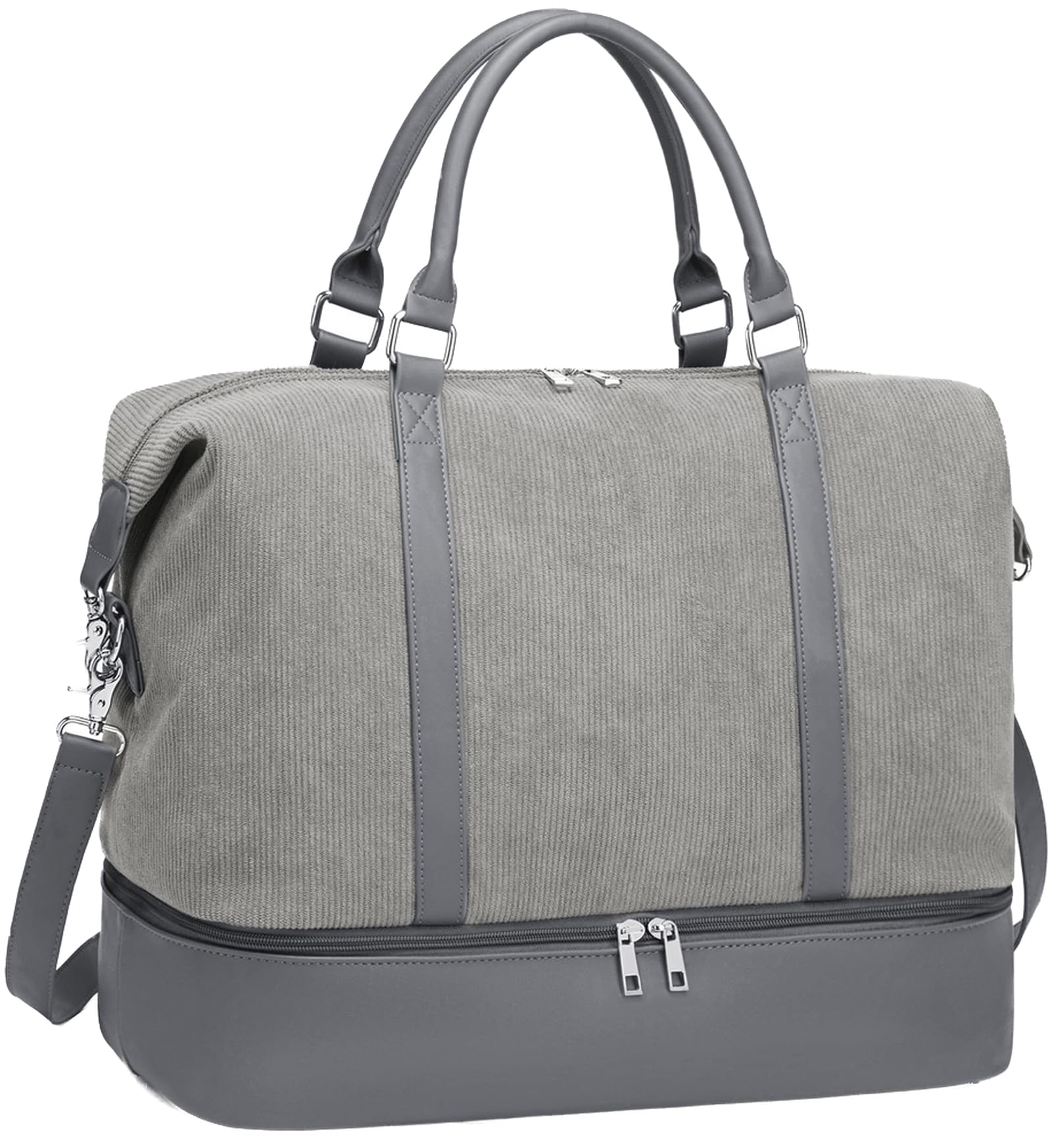 LOIDOU Women's Corduroy Weekender Bag with Shoe Compartment - Large Travel Duffel Tote for Overnight Trips, Hospital Delivery & Labor Bag - Perfect for Weekend Getaways, Maternity Visits & Carry-On Travel