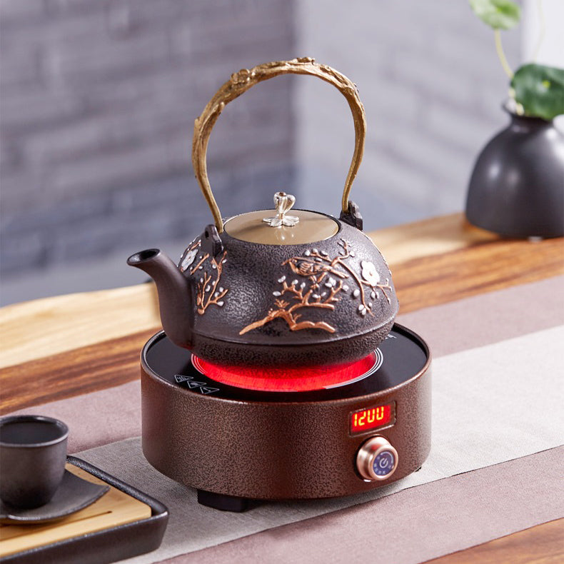 Cast Iron Induction Cooker Teapot Warmer - Stovetop & Electric Compatible for Tea, Coffee, and Hot Beverages - Perfect for Home, Office, and Restaurant Use