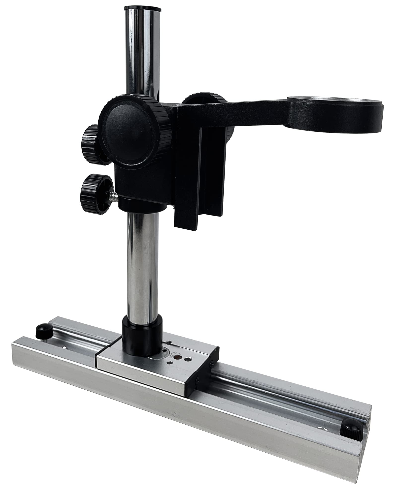 Universal Microscope Slide Rail Base - Adjustable Stand for 25mm & 32mm Microscopes | Compatible with Trinocular & Binocular Models | Perfect for Soldering, Repair & Lab Work | Desktop Microscope Accessory for Precision Work