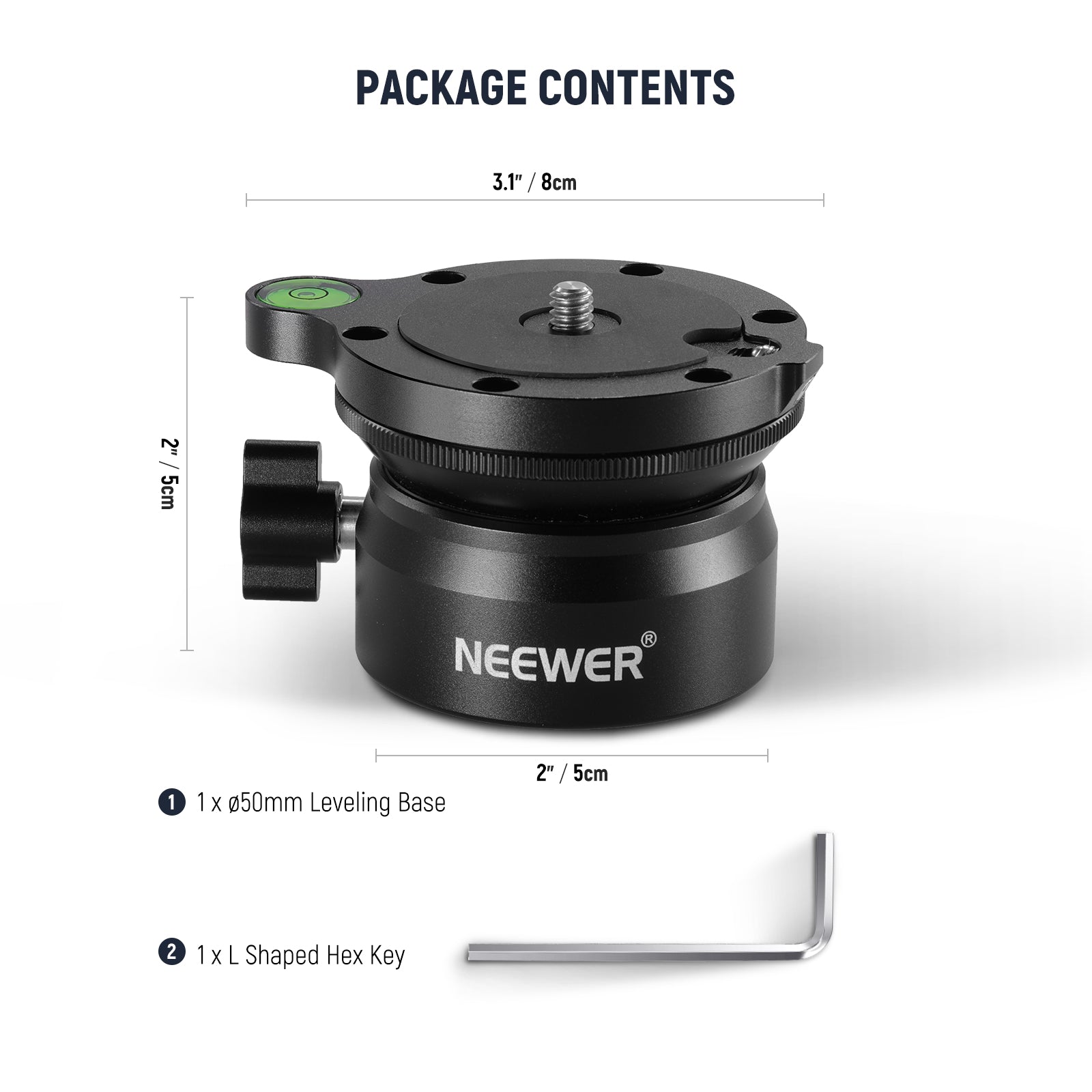 NEEWER GM11 Camera Leveling Base Plate - Adjustable Tripod Leveler for DSLR & Mirrorless Cameras - Perfect for Photography, Videography & Live Streaming