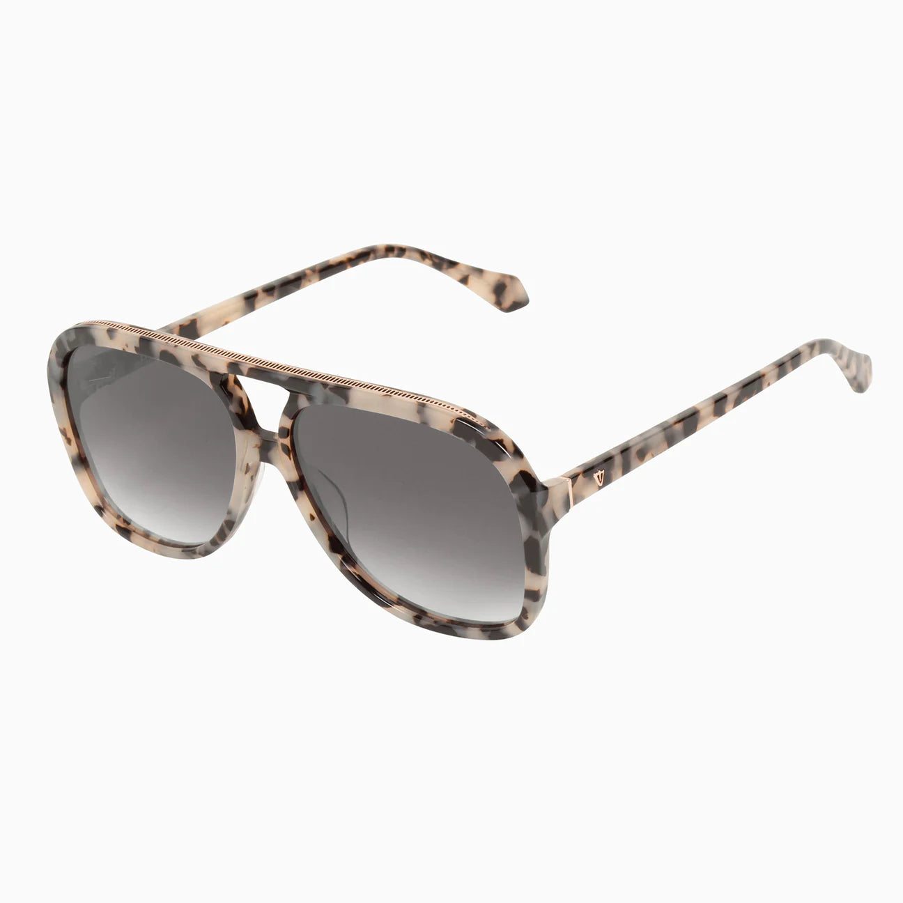Ivory Tortoise Shell Sunglasses with Rose Gold Metal Trim & Black Gradient Lenses - Perfect for Outdoor Activities, Beach Vacations, and Fashion Accessories