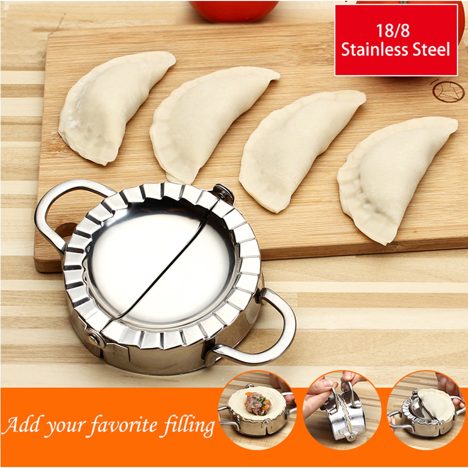Premium Stainless Steel Ravioli Maker & Dumpling Mold - 7.6CM Professional Pierogi Cutter for Perfect Homemade Pasta, Wonton & Pastry Dough | Ideal for Italian, Polish & Asian Cuisine | Essential Kitchen Tool for Home Chefs & Cooking Enthusiasts