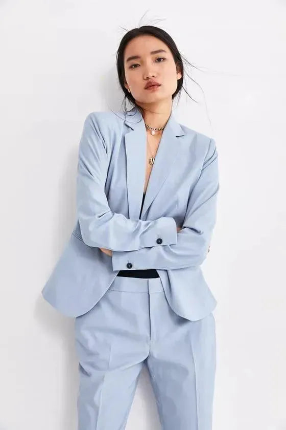 Professional Women's Pantsuit for Realtors - Business Formal Office Wear & Client Meetings - Comfortable Stretch Blazer & Dress Pants Set for Real Estate Agents
