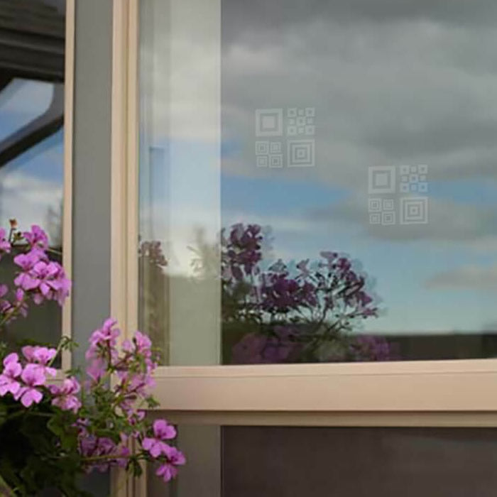 Modern Window Alert Decals - High Visibility Bird Deterrent Window Stickers for Home & Office - Prevent Bird Collisions with UV Reflective Decals (Set of 6)