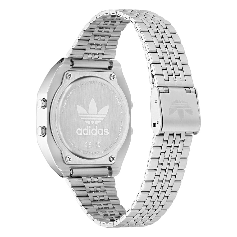 Adidas Originals Digital Silver Stainless Steel Strap Unisex Watch AOST23554 - Stylish Sport & Casual Wear for Men and Women