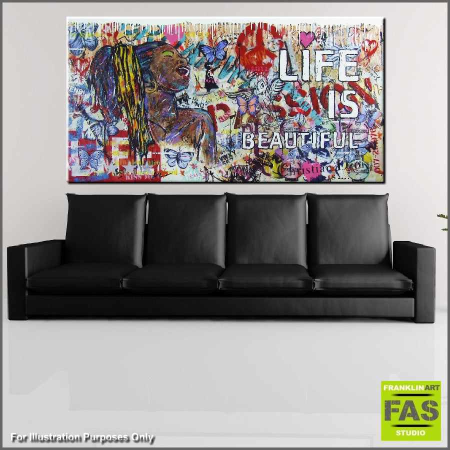 Urban Pop Life is Beautiful - Inspirational Wall Art for Home & Office Decor | Perfect for Living Rooms, Bedrooms & Workspaces