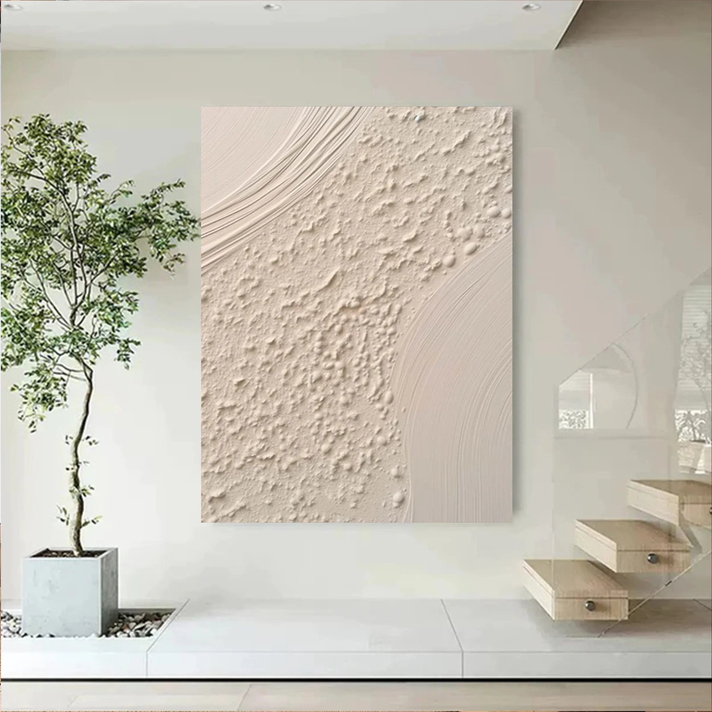 Beige & Brown Abstract Wall Art Print #BB094 - Modern Home Decor for Living Room, Bedroom & Office