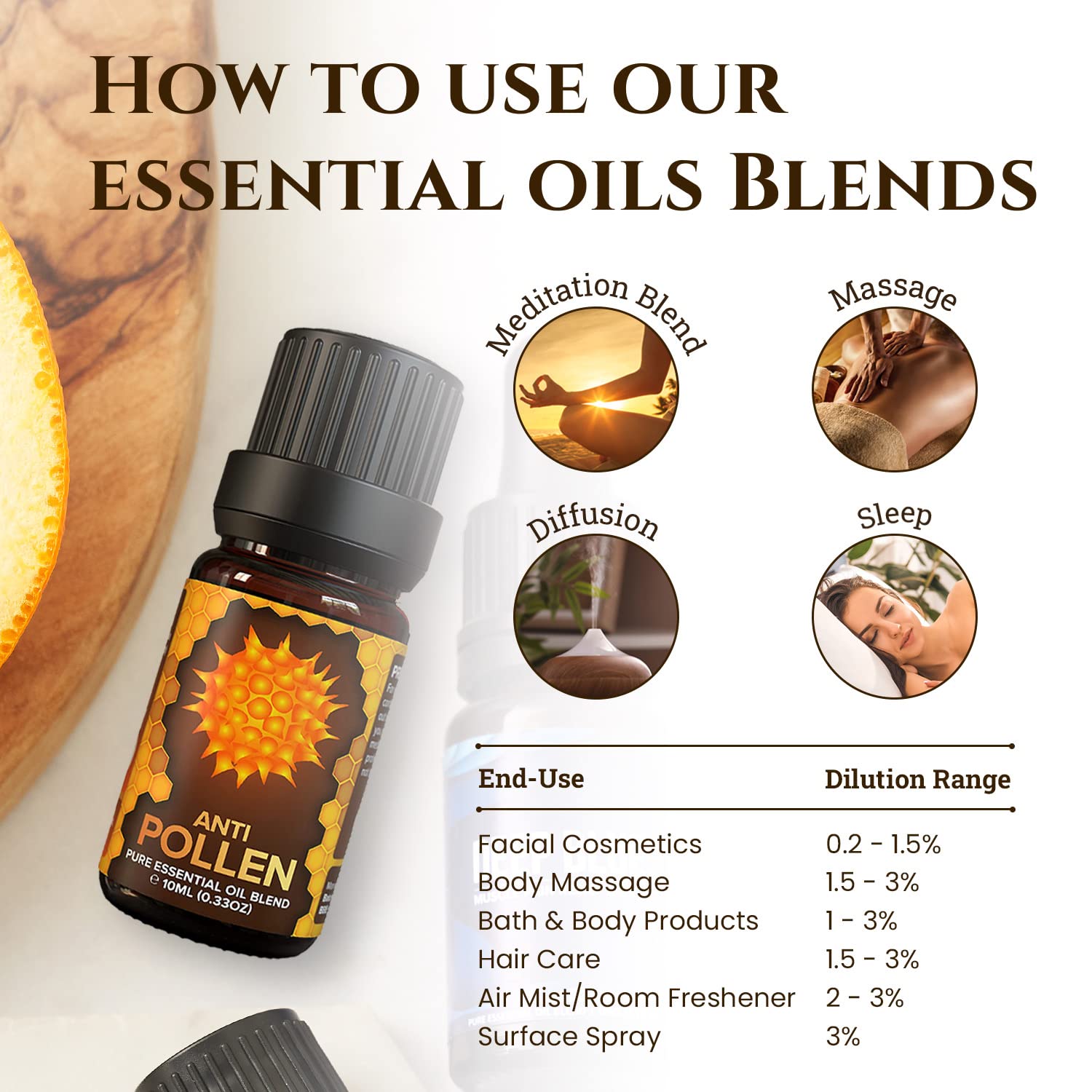 Ecodrop Allergy Relief Essential Oil Blend - 10ml | Pure Therapeutic Grade Aromatherapy with Lemon, Lavender, Chamomile & Eucalyptus | Natural Decongestant for Seasonal Allergies & Hay Fever | Perfect for Diffusers, Massage & Home Relaxation