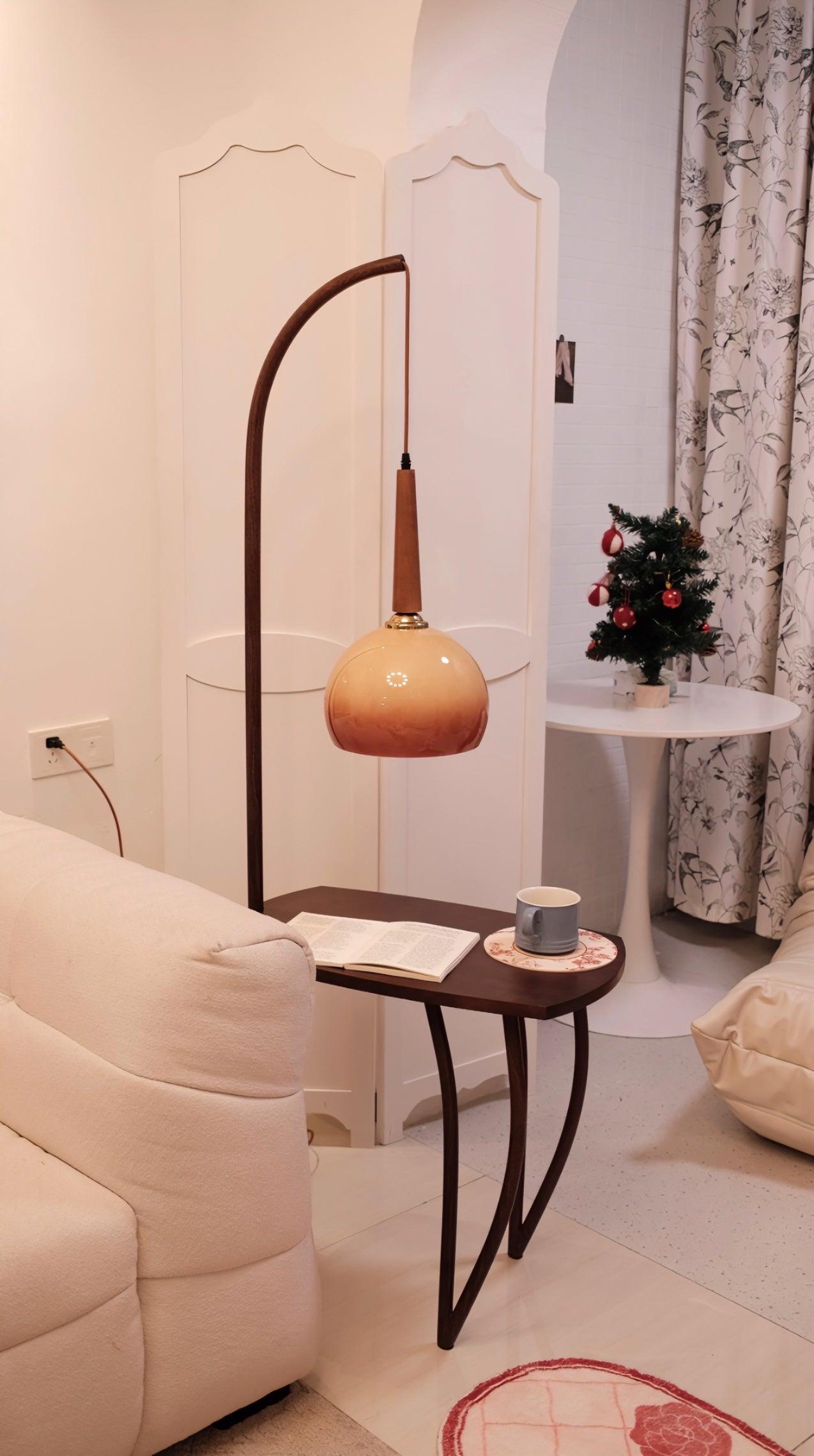 Modern Cantilever Wood Accent Floor Lamp - Adjustable Reading Light for Living Room, Bedroom & Office - Warm Ambient Lighting for Home Decor