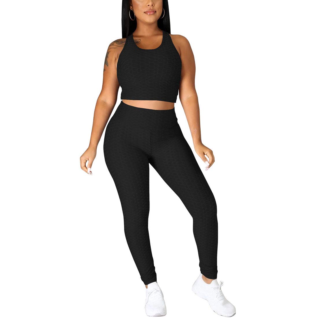 Nimsruc Women's 2-Piece Workout Sets - Sexy Summer Jogging Suits & Casual Bodycon Tracksuits for Gym, Running & Lounge Wear