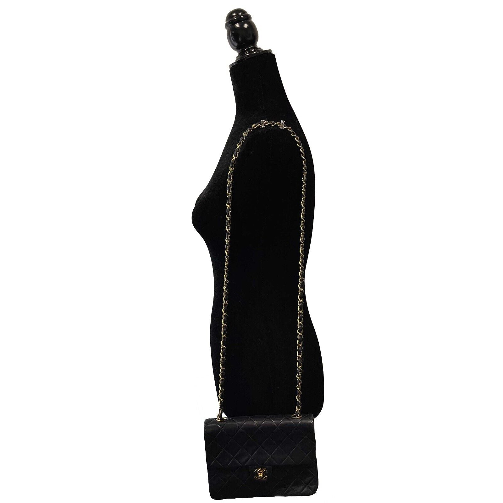 Vintage CHANEL CC Mini Matrasse Chain Black Lambskin Leather Crossbody Bag - Luxury Designer Shoulder Purse for Women, Perfect for Evening Parties & Date Nights