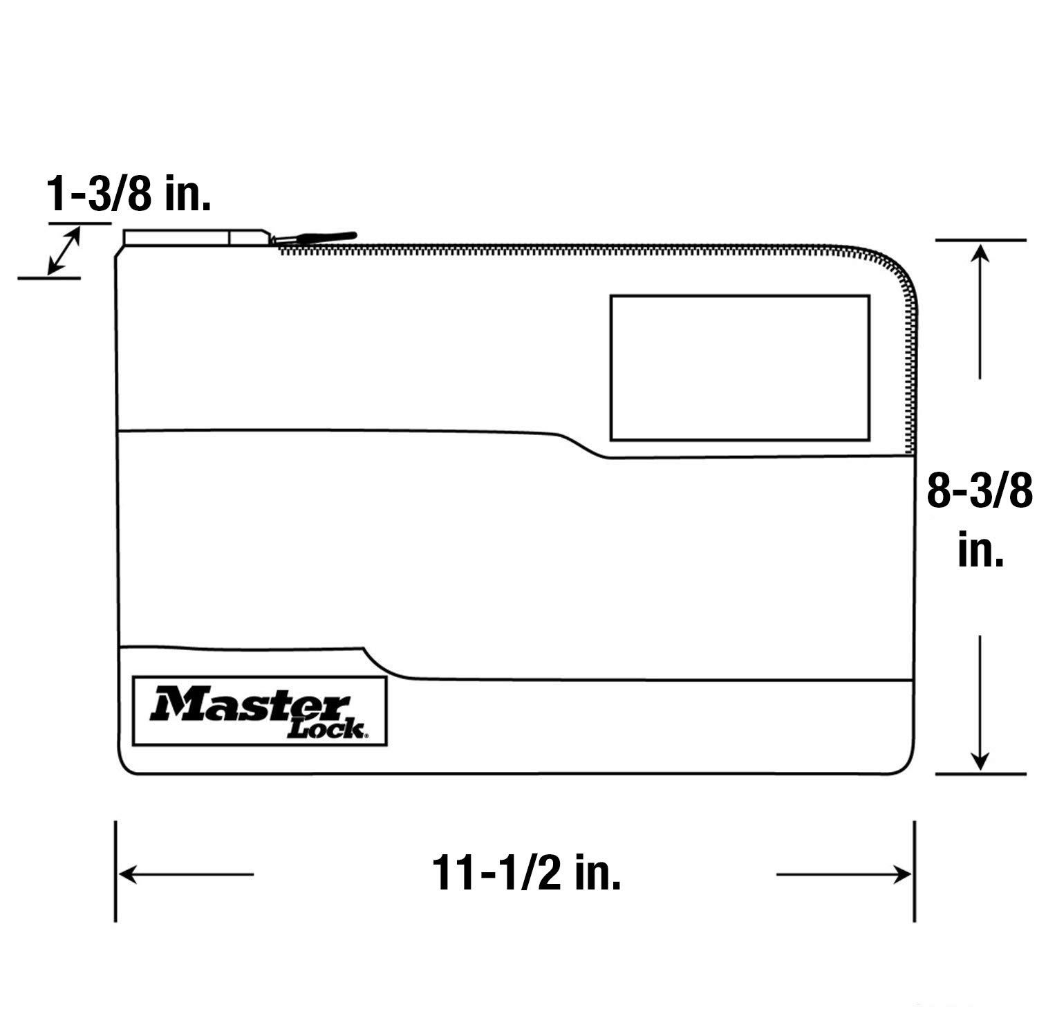Master Lock 7120D Money Bag - Secure Key Lock & Zipper Cash Pouch (11.5 Inch) for Travel, Passport & Valuables Protection | Ideal for Business Trips, Vacation Security & Daily Money Storage