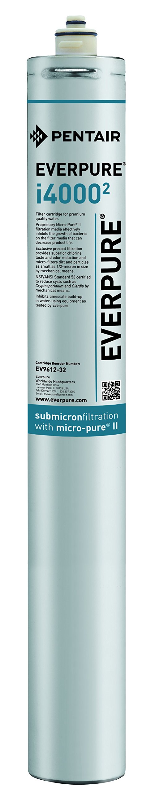Everpure EV9612-32 i4000 Replacement Water Filter Cartridge - 2 Pack | Under Sink Filtration System | Perfect for Home, Office & Commercial Use
