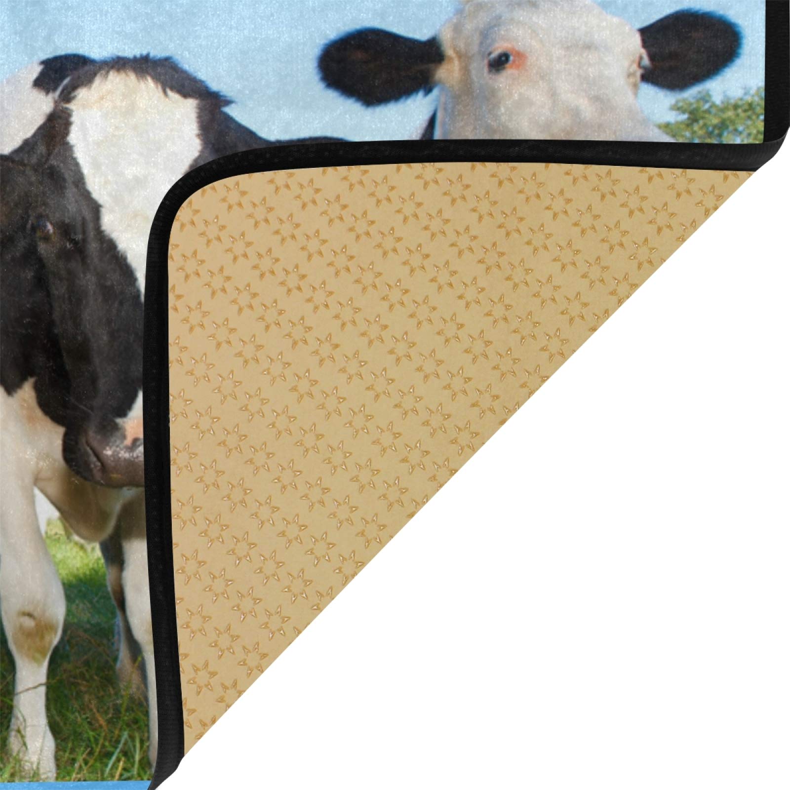 MOYYO Anti-Fatigue Kitchen Mat - Non-Slip Cow Print Floor Rug, Oil & Stain Resistant, Easy to Clean - Comfortable Cushion for Standing - Perfect for Kitchen, Bathroom, Indoor/Outdoor Entryway & High-Traffic Areas
