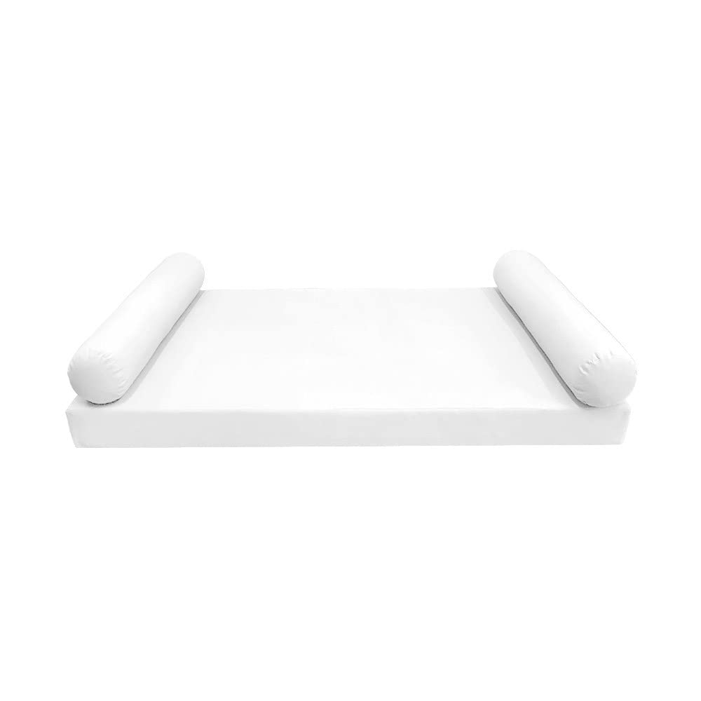 Prolinemax Style5 Twin-XL 3PC Knife Edge Outdoor Daybed Set - Mattress, Bolster Pillow & Fitted Sheet Slipcover (AD106) | Perfect for Patio, Poolside & Garden Lounging