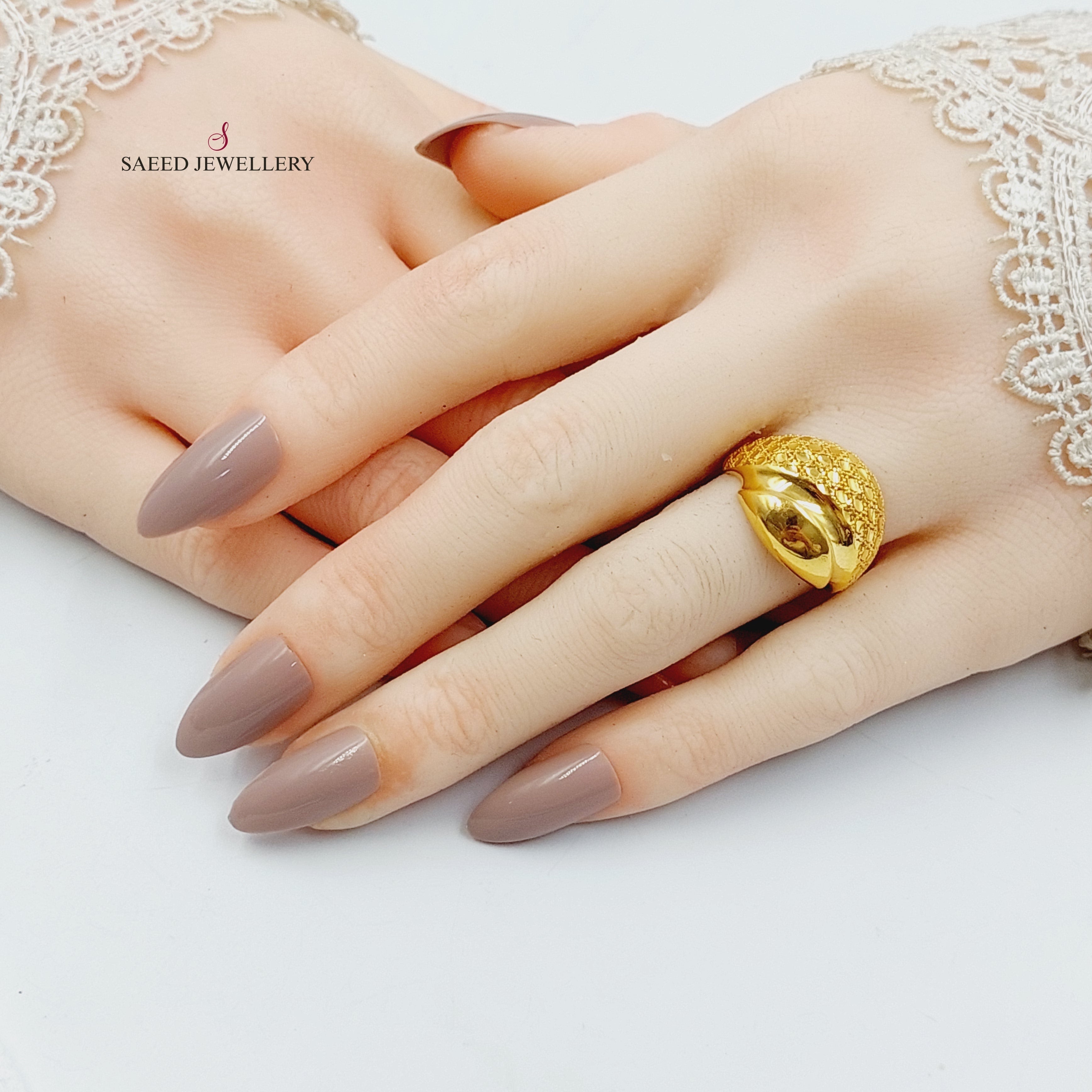 21K Gold Deluxe Ring 32706 - Elegant & Luxurious Jewelry for Women, Perfect for Weddings, Anniversaries & Special Occasions