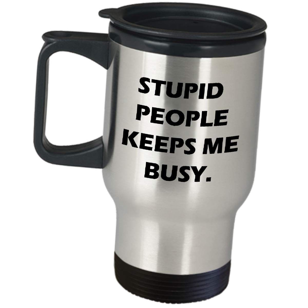 Funny Correctional Officer Gifts - Insulated Travel Coffee Mug for Police, Prison Guards & Supervisors - 'Stupid People Keep Me Busy' Humorous Tumbler - Perfect for Jail, Detention Work & Appreciation Gifts