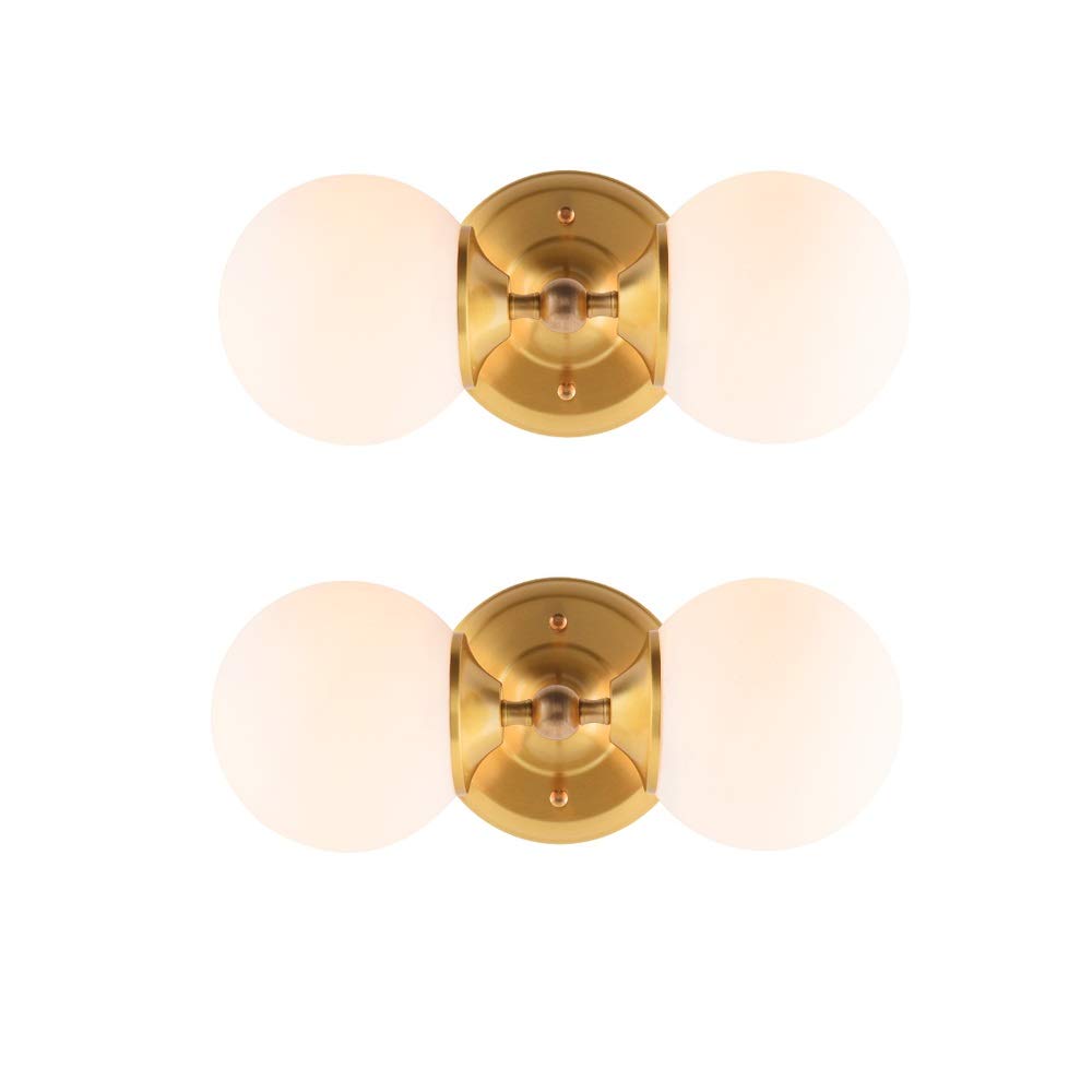 Modern Nordic Wall Lamp - Dual Head Adjustable Copper Wall Light for Bedroom & Living Room | Stylish & Elegant Wall Mounted Lighting Fixture | Perfect for Bedside Reading, Hallway Decor, and Ambient Lighting