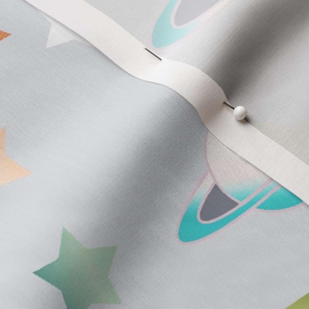 Rocketship Outer Space Exploration Cotton Poplin Fabric by The Yard - Science Planets Print for Kids, Gender Neutral - Perfect for Sewing, Quilting, Dresses & DIY Crafts - Ideal for Space-Themed Bedrooms & Classroom Decor