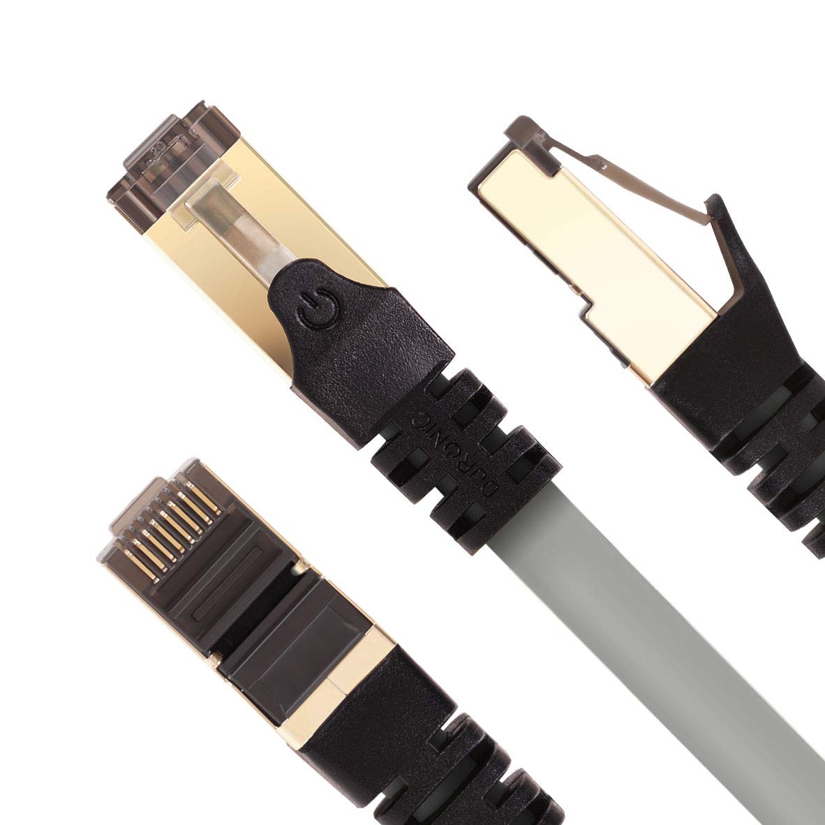 Duronic CAT8 Ethernet Cable 1.5M (5ft) High Speed 40Gbps 2000MHz Shielded Network Cable with Snagless RJ45 Connector - Perfect for Gaming, Streaming & Home Office Setup