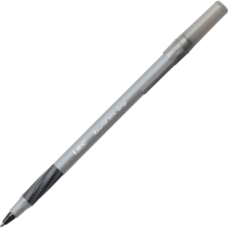 BIC Round Stic Grip Xtra Comfort Black Ballpoint Pens - 36 Pack (1.2mm Medium Point) - Smooth Writing Pens with Soft Grip for Comfort & Control - Ideal for Office, School, Note Taking & Everyday Use