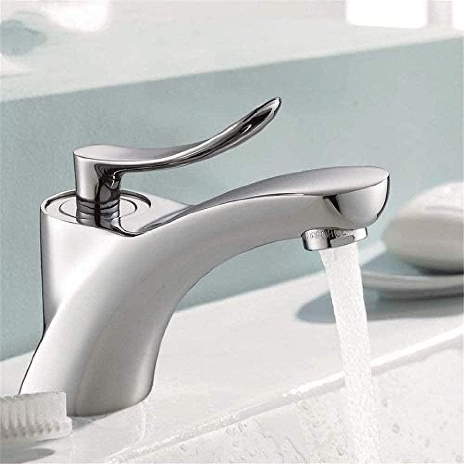 CRJUS Classic Style Chrome Kitchen Faucet - 1 Set Hot and Cold Water Mixer Tap for Sink, Basin & Lavatory | Perfect for Modern Home Kitchen & Bathroom Renovation