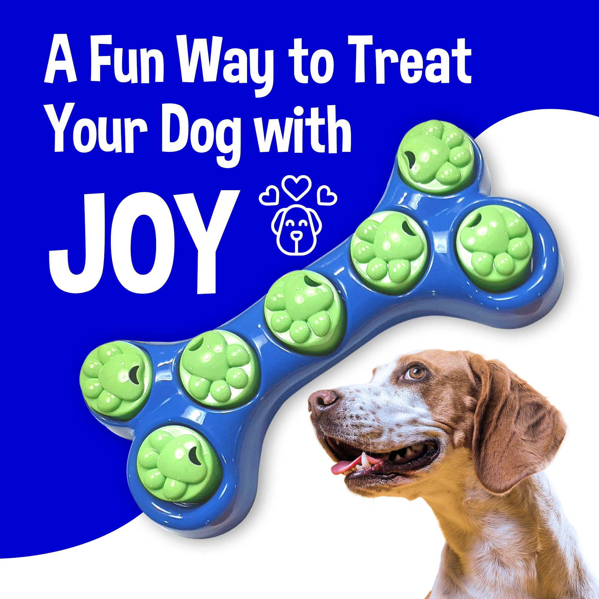 Kats'N Us Interactive Dog Toy & Slow Feeder Bowl - Mental Stimulation Puzzle Toy, Lick Mat for Dogs - Large Breed Mealtime Solution (Blue) | Perfect for Boredom Relief & Anxiety Reduction During Feeding Time